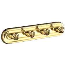 Smedbo Villa Quadruple Towel Hooks Polished Brass